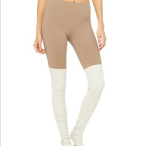 NWT Alo Yoga High-Waist Goddess Leggings in Granite and Pristine